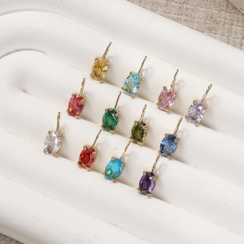 French Luxury Stainless Steel Oval Zirconia Pendants For DIY Jewelry Making Gold Silver Small Charm Accessories For Women