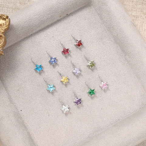 Stainless Steel Five Pointed Star Zirconia Pendant Minimalist Colorful Zircon DIY Jewelry Accessories For Necklace Bracelet