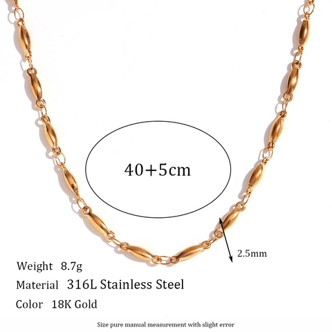 Minimalist Stainless Steel Chain Necklace For Women Gold Plated Herringbone Box Wheat Paperclip Link Chain Jewelry Accessory Gift