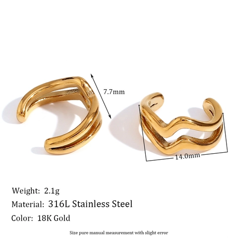 Minimalist Stainless Steel Ear Cuffs For Women Gold Silver Rhinestone Artificial Pearl Flower Snake Earring Jewelry