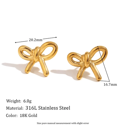Fashion Stainless Steel Earrings For Women 18K Gold Plated Heart Leaf Bowknot Fan Shape Paper Plane Rhinestone Stud Earrings