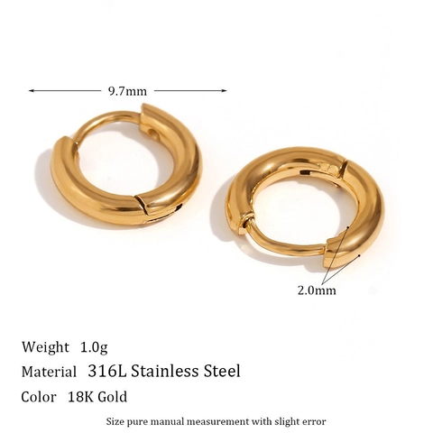 Minimalist Stainless Steel Hoop Earrings For Women Gold Silver Plated Polished Solid Geometric Circle Stud Earrings Jewelry