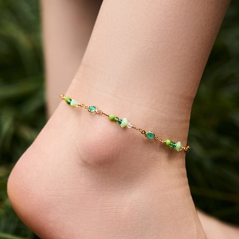 Bracelet de Cheville Bohème en Cuivre Doré pour Femmes Avec Pendentif Papillon Mauvais Œil Strass Perle Artificielle Bijoux de Pied Été