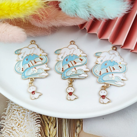 Japanese Cartoon Sunshine Doll Enamel Alloy Charm For DIY Jewelry Making Keychain Necklace Pendant Material Enamel Accessories