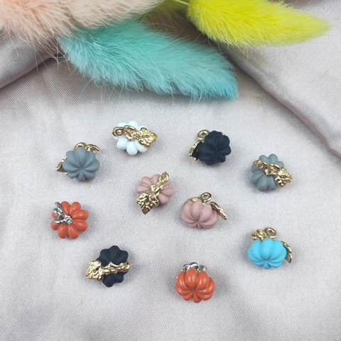 Cute 3D Pumpkin Pendant DIY Alloy Enamel Colorful Halloween Jewelry Making Accessory Charm For Necklaces Bracelets Earrings Women Gift