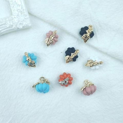 Cute 3D Pumpkin Pendant DIY Alloy Enamel Colorful Halloween Jewelry Making Accessory Charm For Necklaces Bracelets Earrings Women Gift