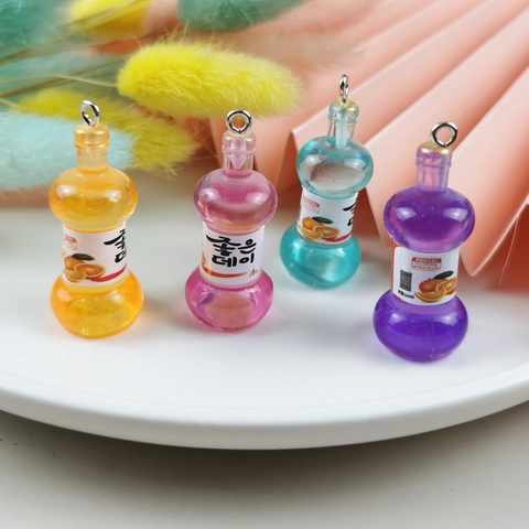 Simulation Drink Bottle Resin Charms For DIY Earring Keychain Phone Pendant Making Mini Water Bottle Jewelry Findings Accessories
