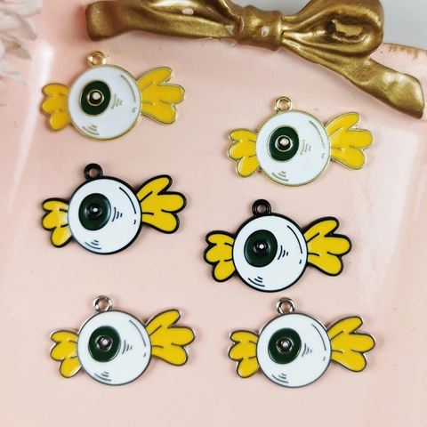 Halloween DIY Κράμα Σμάλτο Μάτι Καραμέλα Μενταγιόν για Κατασκευή Κοσμημάτων Αστεία Ιδιότροπα Μεγάλα Μάτια Σκουλαρίκια Βραχιόλι Κολιέ