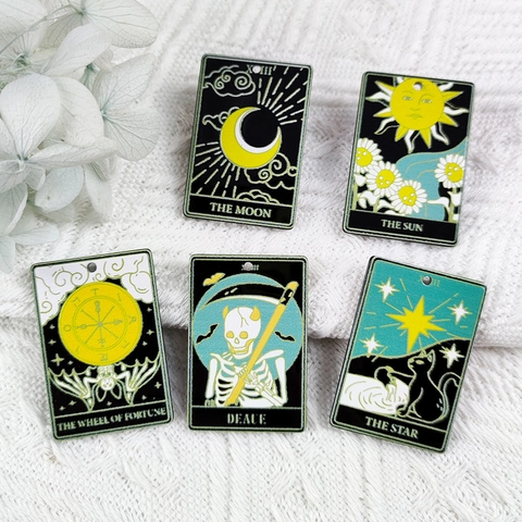 Halloween Tarot Card Pendants Acrylic Charms For Jewelry Making DIY Earrings Necklaces Sun Moon Star Death Pattern