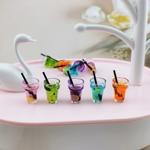 Breloques en Résine de Coupe de Boisson aux Fruits de Simulation pour la Fabrication de Boucles d'Oreilles Collier Décoration de Micro Paysage