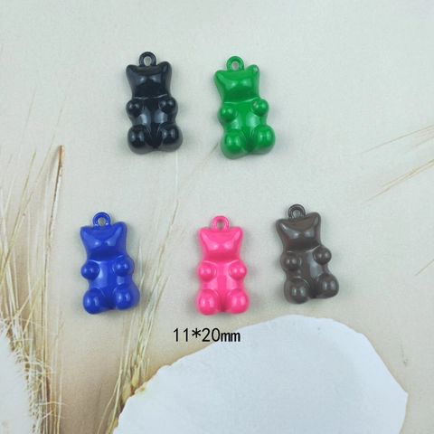 Alloy Enamel Cartoon Gummy Bear Pendants Colorful 3D Candy Bear Charms For DIY Earrings Necklace Jewelry Making Accessories