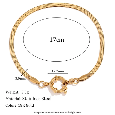 Minimalist Stainless Steel Bracelet 18K Gold Plated Paperclip Snake O NK Chain Bracelet With Spring Clasp Women Jewelry