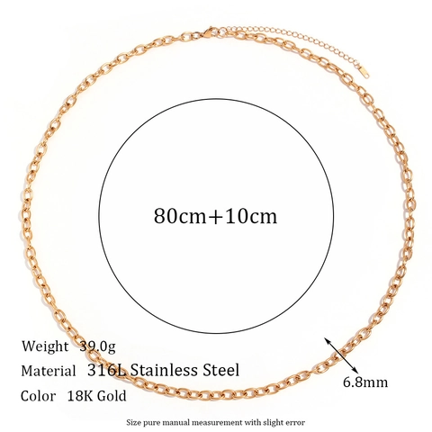 Minimalist Stainless Steel Waist Chain For Women 18K Gold Plated Body Chain Adjustable Link Necklace Jewelry For Daily Party