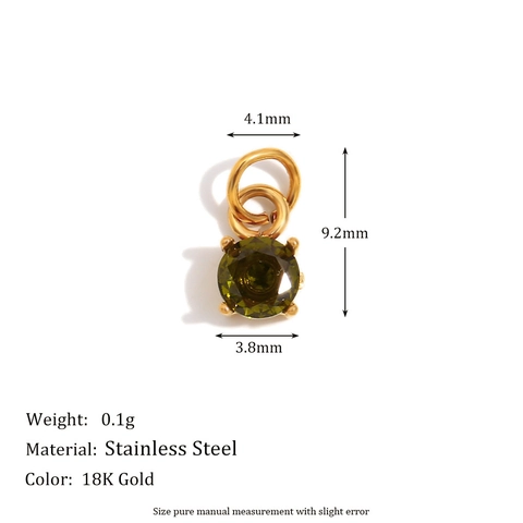 Minimalistische Roestvrijstalen Edelsteen Hanger Ronde Zirkonia Kunstparel Charms Voor DIY Ketting Sieraden Maken Accessoire