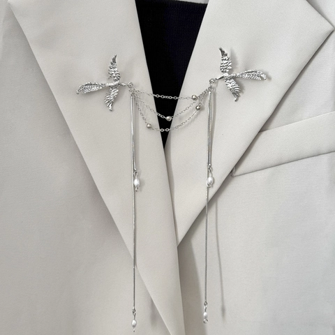 Neuer Chinesischer Stil Phönix Kunstperle Quaste Brosche Für Damen Exquisite Legierung Kette Corsage Vintage Bekleidungszubehör