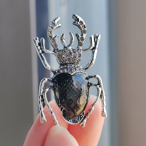 Vintage Käfer Brosche Legierung Strass Emaille Nadel Für Damen Mode Schmuck Tier Corsage Brustnadel Geschenk