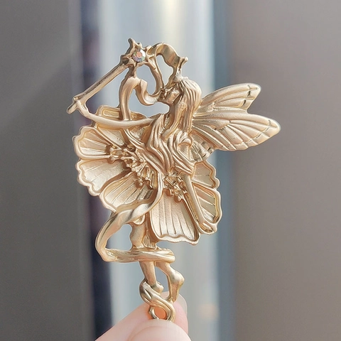 Vintage Legierung Emaille Engel Fee Brosche Mit Süßwasserperle Strass Verzierten Figuren Tier Brosche Für Damen Schmuck