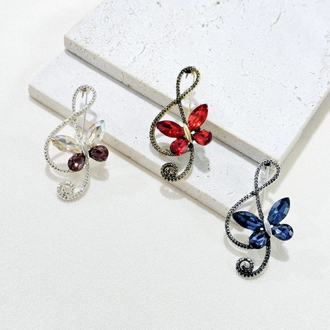 Vintage Musiknote Schmetterling Brosche Legierung Strass Violinschlüssel Reversnadel Dekorative Brosche Für Damen Anzug Schmuck Geschenk