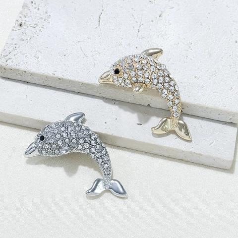 Spilla a Forma di Delfino in Lega di Moda con Strass Spilla a Forma di Animale per Accessori per Abiti da Donna Gioielli per Feste di Matrimonio