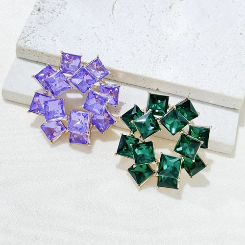 Spilla Vintage in Stile Coreano a Doppio Strato Circolare con Strass in Lega Cristallo Spilla Geometrica da Donna Gioielli Regalo