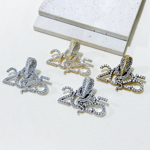 Vintage Legierung Strass Schlange 2025 Nummer Brosche Für Damen Mode Galvanisierte Tierform Reversnadel Schmuck Geschenk