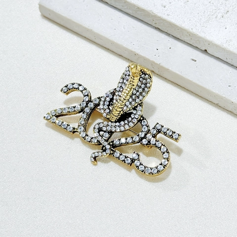 Vintage Legierung Strass Schlange 2025 Nummer Brosche Für Damen Mode Galvanisierte Tierform Reversnadel Schmuck Geschenk