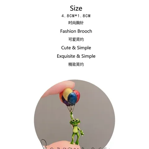 Cute Cartoon Frog Holding Colorful Balloons Brooch Alloy Enamel Animal Lapel Pin For Clothing Bags Creative Jewelry Gift