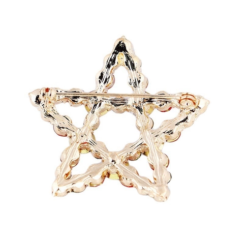 Vintage Legierung Stern Strass Brosche Pin Weihnachten Rot Grün Klar Strass Eingelegt Mode Schmuck Für Damen Hochzeit Party Geschenk