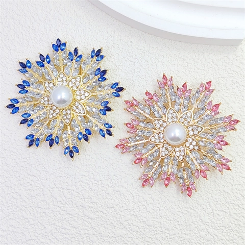 Elegante Spilla a Fiocco di Neve in Lega per Donna Con Perla Artificiale e Strass Clip per Sciarpa alla Moda Gioielli Regalo