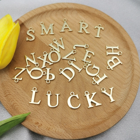 Gold Plated Alloy Alphabet Letter A-Z Pendant Charms For DIY Necklace Bracelet Earring Jewelry Making Accessories