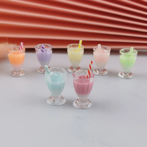 Miniature Resin Milk Tea Cup Pendants Simulation Milkshake Bottle Charms For DIY Earring Jewelry Making Dollhouse Decor