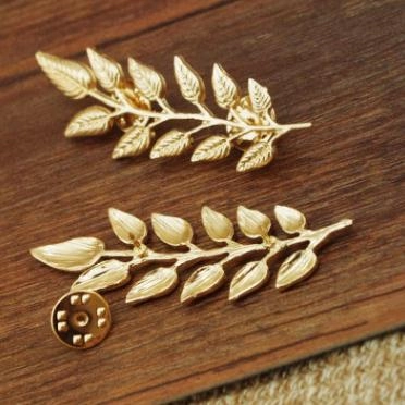 Spille da Colletto Vintage in Lega a Forma di Foglia e Spiga Oro Argento Spilla Coppia per Donna Uomo Completo Camicia Gioielli