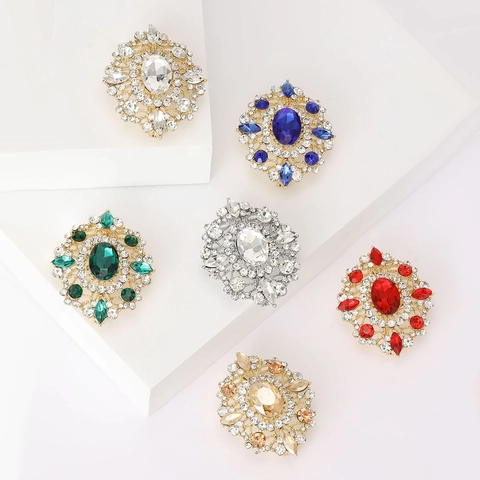Luxus Vintage Hofstil Legierung Strass Brosche Für Damen Eleganter Kristall Blumen Anstecknadel Für Mantel Bankett Schmuck