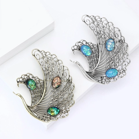 Spilla Vintage in Lega Cavo Cigno Pavone per Donna Elegante Spilla Animale con Strass per Matrimonio Festa Accessori Abbigliamento