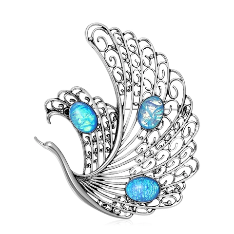 Spilla Vintage in Lega Cavo Cigno Pavone per Donna Elegante Spilla Animale con Strass per Matrimonio Festa Accessori Abbigliamento
