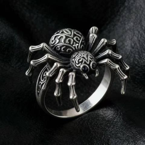 Gothic Retro Spider Ring Alloy Antique Silver Animal Shape Statement Ring Fashion Jewelry For Women Finger Ring Gift