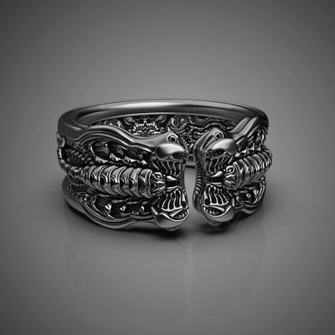 Punk Alloy Scorpion Open Ring Adjustable Vintage Black Ring For Men Women Gothic Jewelry Gift Unique Animal Finger Ring