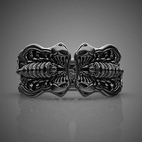 Punk Alloy Scorpion Open Ring Adjustable Vintage Black Ring For Men Women Gothic Jewelry Gift Unique Animal Finger Ring