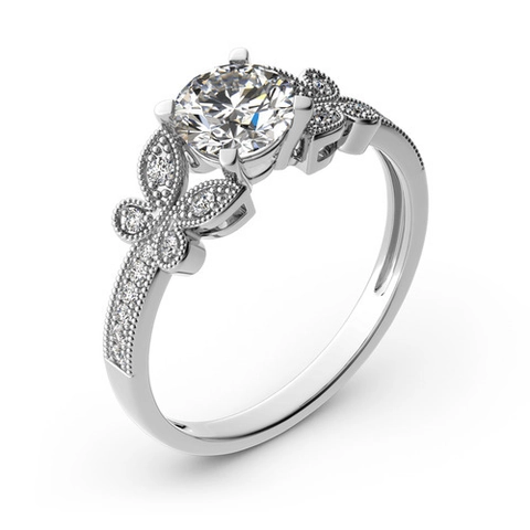 Fashion Alloy Zirconia Bow-Knot Ring For Women Silver Plated Rhinestone Engagement Wedding Party Finger Ring Jewelry