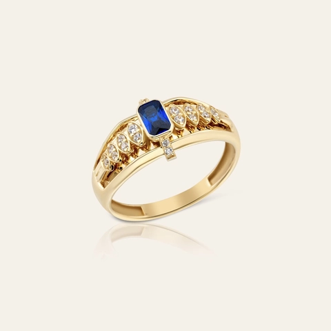 Anello Statement con Gemma Simulata Rettangolare in Lega di Zinco Vintage Oro Lussuoso Placcato Intaglio Vuoto Strass Anello di Cristallo per Gioielli da Sposa da Donna