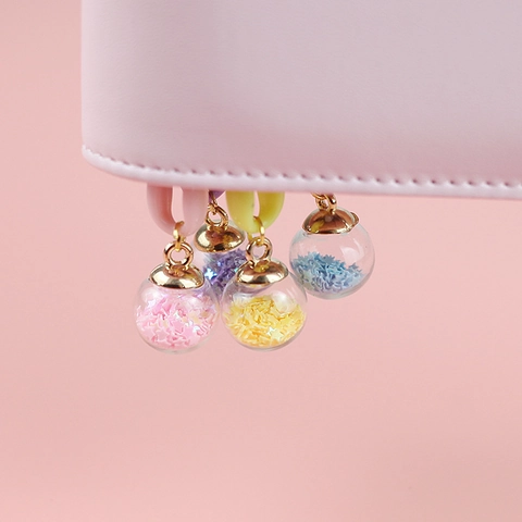 Pendentifs Boule en Verre Remplis de Paillettes d'Étoiles Avec Capuchon en Alliage Doré Breloques pour Boucles d'Oreilles