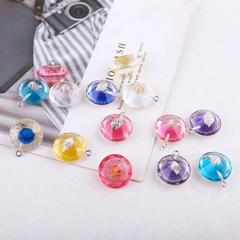 DIY Sieraden Accessoires Hars Mariene Schelp Diamant Hanger Charms Voor Oorbellen Ketting Handwerk Maken Vrouwen Accessoires