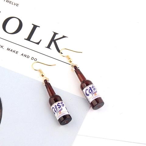 Resin Miniature Beer Bottle Pendants Simulation Drink Bottle Charms For DIY Earring Keychain Jewelry Making Accessories