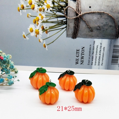 3D Pumpkin Resin Charms For Halloween DIY Jewelry Making Orange Green Drip Oil Charm For Phone Case Hair Accessory Gift