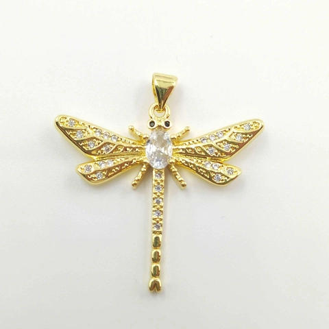 Copper Rhinestone Dragonfly Pendant Necklace For Women Elegant Natural Insect Dainty Jewelry Gold Silver Plated Gift Accessory