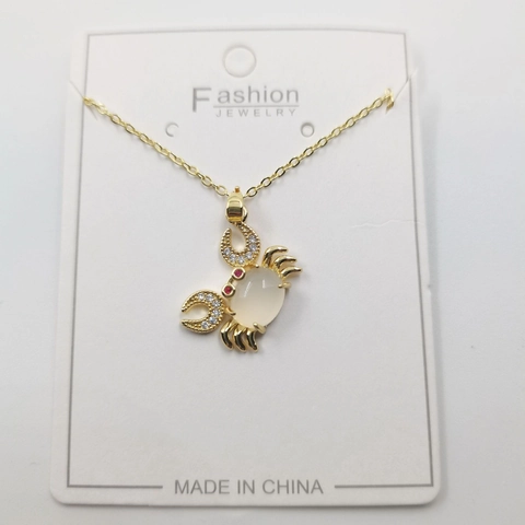 Ocean Animal Crab Turtle Pendant Necklace Gold Plated Copper Enamel Rhinestone Zirconia Sea Turtle Crab Marine Life Clavicle Chain Jewelry For Women
