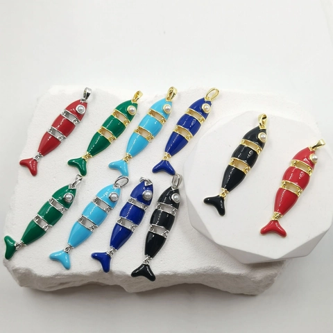 Jointed Movable Fish Pendant Only Without Chain Enamel Articulated Koi Animal Pendant Jewelry Accessories For Women Girls