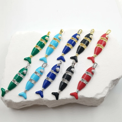 Jointed Movable Fish Pendant Only Without Chain Enamel Articulated Koi Animal Pendant Jewelry Accessories For Women Girls