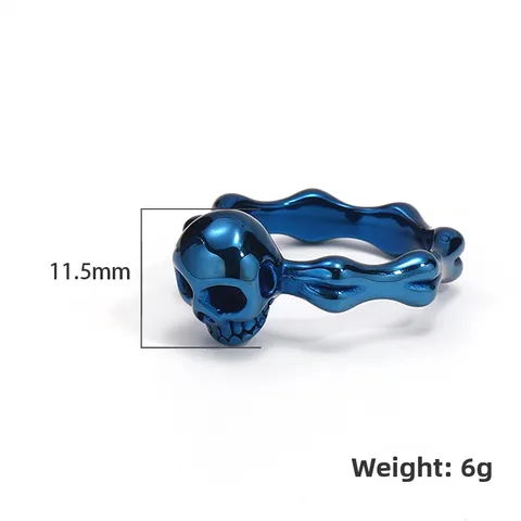 Vintage Stainless Steel Skull Ring For Men Gothic Punk Skeleton Biker Finger Ring Jewelry Accessory Party Gift