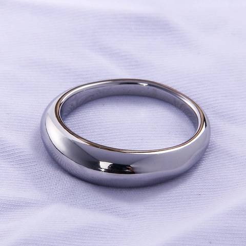 Roestvrijstalen Zegelring Voor Heren Dames Minimalistisch Rond Hart Vorm Effen Bandring Hooggepolijst Mode Sieraden Vingerring Cadeau